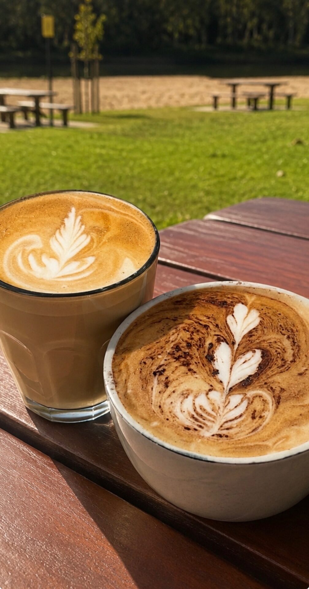 Fresh coffee poured at Max's café