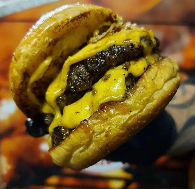 Double cheese smash burger